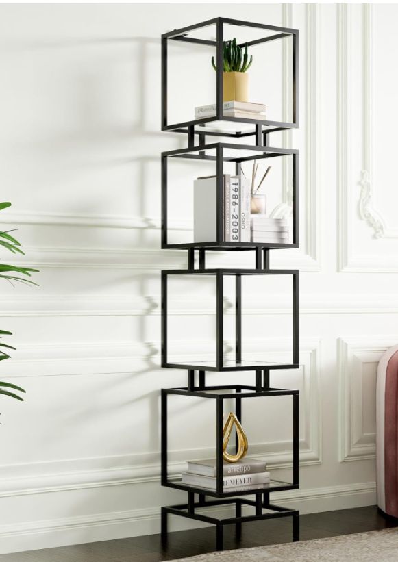 Siyah Metal Köşe Raf Sistemi 5 Raflı Modern Depolama Ünitesi | FERRO