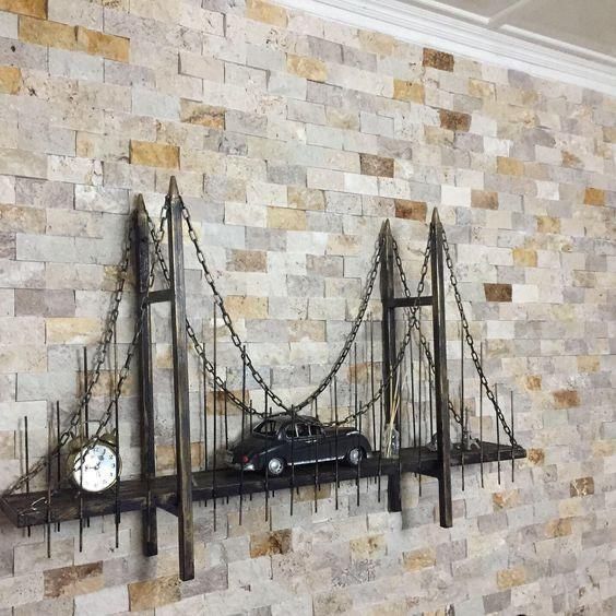 Metal Köprü ve Araba Tasarımlı Dekoratif Duvar Sanatı | FERRO